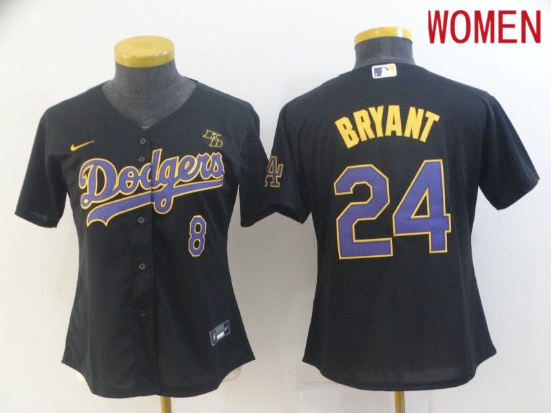 Women Los Angeles Dodgers #24 Bryant Black Game 2021 Nike MLB Jerseys